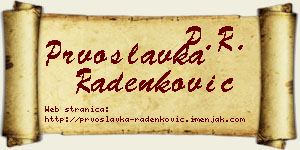 Prvoslavka Radenković vizit kartica